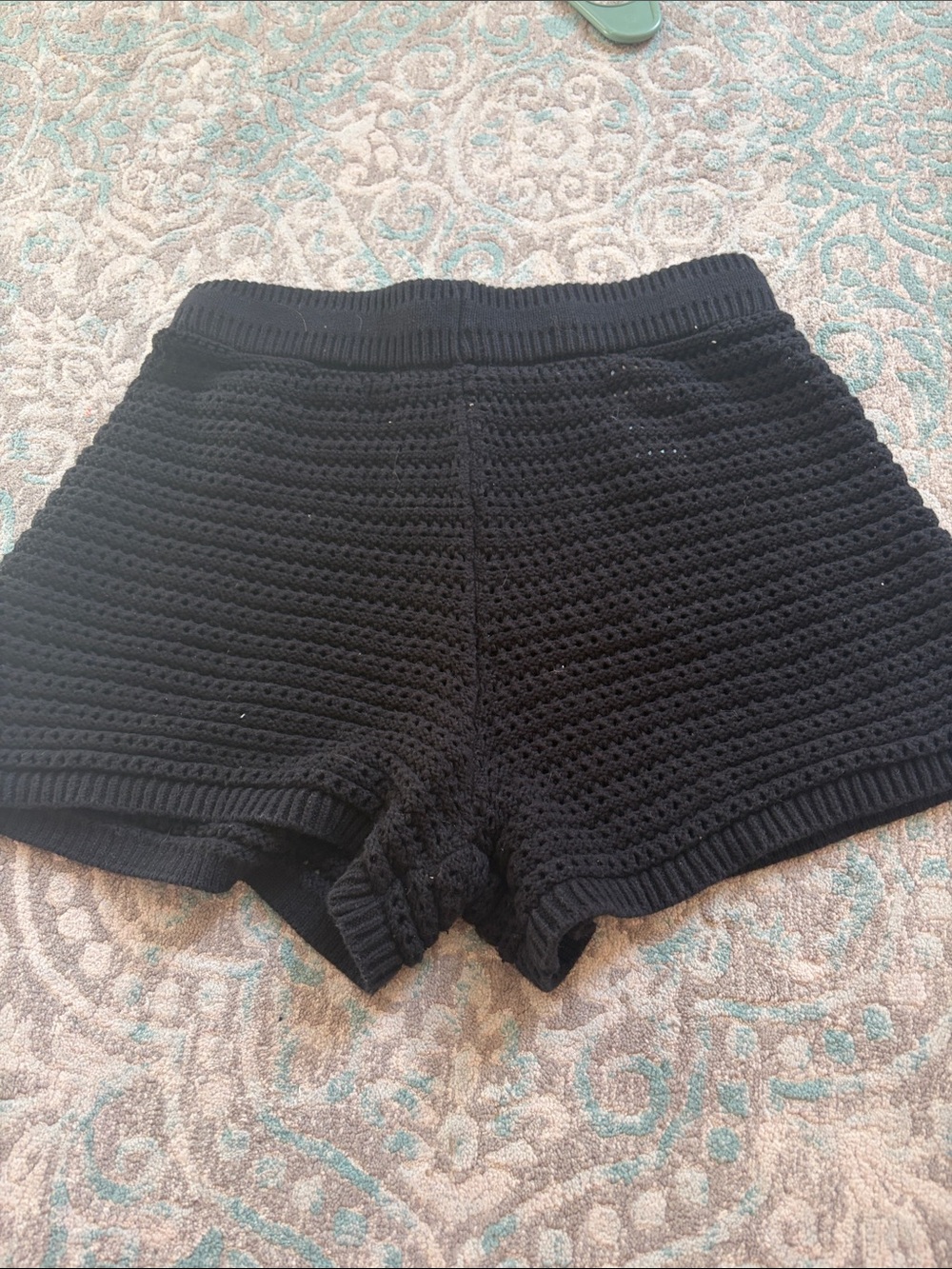 Old Navy Black Crochet Knit Athletic Shorts
